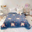 Autumn and winter thickened milk velvet bed cover three piece quilted cotton crystal velvet blanket lace warm blanket sub sheet 