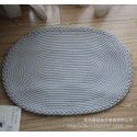 Simple Japanese woven mat porch floor mat doormat bathroom water absorbing scrub floor mat cream oval floor mat 