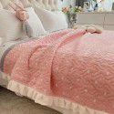 Autumn and winter thickened milk velvet bed cover three piece quilted cotton crystal velvet blanket lace warm blanket sub sheet 