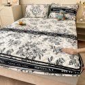 Autumn and winter new class A milk velvet fitted sheet, soybean antibacterial cotton clip thickened bedspread, Farai velvet warm protective cover 