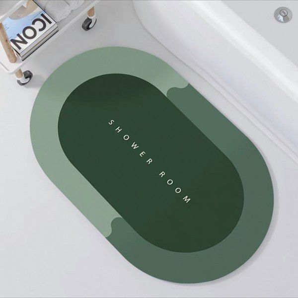 Nordic simple diatom mud soft cushion Bathroom Water absorbing quick drying floor mat Oval floor mat Door mat