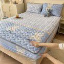 Autumn and winter new class A milk velvet fitted sheet, soybean antibacterial cotton clip thickened bedspread, Farai velvet warm protective cover 