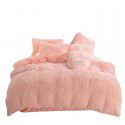 Mink four piece warm and comfortable princess style long plush three piece solid color bed sheet 