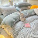 Winter A pure cotton B milk velvet bedding 4-piece set thickened cotton coral velvet quilt cover flange flannel bedspread 