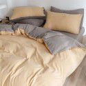 Cotton 60 Thread Count Cotton Washed Cotton 4 Piece Set Solid Color Flat Sheet Fitted Sheet Student Dormitory 3 Piece Set Imported and Exported
