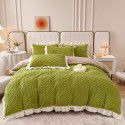 Winter New Tuff Cashmere Four Piece Set Wide Edge Solid AB Flat Sheet Fitted Sheet Set Wholesale 