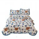Autumn and winter thickened milk velvet bed cover three piece quilted cotton crystal velvet blanket lace warm blanket sub sheet 