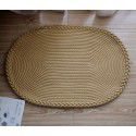Simple Japanese woven mat porch floor mat doormat bathroom water absorbing scrub floor mat cream oval floor mat 