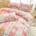 Live broadcast 40s printing jet cotton four piece set ins small fresh pure cotton twill single double bed sheet quilt cover wholesale 