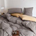 Cotton 60 Thread Count Cotton Washed Cotton 4 Piece Set Solid Color Flat Sheet Fitted Sheet Student Dormitory 3 Piece Set Imported and Exported