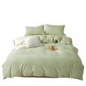New Waffle simple solid color four piece single double bed sheet quilt cover four piece fitted sheet set three piece set wholesale 