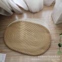 Simple Japanese woven mat porch floor mat doormat bathroom water absorbing scrub floor mat cream oval floor mat 