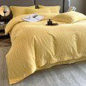 Good thick brushed 4-piece set of all cotton pure cotton simple stripes in autumn and winter 