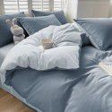 Ins style simple bedding cream style kit nude sleeping water washing cotton sheet quilt cover student dormitory four piece set 