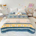 Autumn and winter thickened milk velvet bed cover three piece quilted cotton crystal velvet blanket lace warm blanket sub sheet 