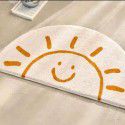 Soft cashmere carpet Cartoon mat for children's room Smiling face mat for the sun Pocket egg doormat Water suction doormat 