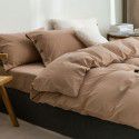 Cotton wash cotton bed four piece set 100 cotton summer Japanese simple bed linen three piece set white quilt cover sheet 4 
