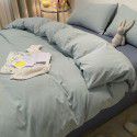 Cotton wash cotton bed four piece set 100 cotton summer Japanese simple bed linen three piece set white quilt cover sheet 4 