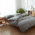 Wuji 4-Piece Bedding Product Washed Cotton Fine Sheet Set Solid Color Simple 4-Piece Fitted Sheet