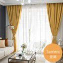 Silk language manufacturer wholesale cotton and linen blackout cloth Nordic style ins solid color curtain fabric hotel project meteor hemp 