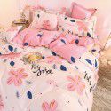 Thickened warm keeping pure cotton buffed four piece cotton quilt cover sheet 1.5/1.8m simple three piece bedding set 