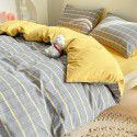 Cotton wash cotton bed four piece set 100 cotton summer Japanese simple bed linen three piece set white quilt cover sheet 4 