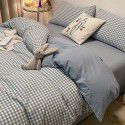 Cotton wash cotton bed four piece set 100 cotton summer Japanese simple bed linen three piece set white quilt cover sheet 4 
