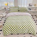 Milk velvet four piece set checkerboard thickened warm bed sheet Fitted sheet Bedding set One piece wholesale 