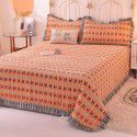 Cream wind milk velvet bed cover 3-piece set Korean lace bedspread cotton clip slip slip single bed cover coral velvet bed sheet winter 