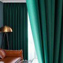 Modern simple thousand silk cotton curtain, solid color blackout cloth, cream color curtain, light luxury, vertical stripe, living room and bedroom project 
