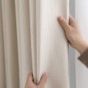 Modern simple thousand silk cotton curtain, solid color blackout cloth, cream color curtain, light luxury, vertical stripe, living room and bedroom project 