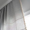 Lexuan Xiu's new jacquard lattice curtain, polyester imitation cotton tassel kitchen curtain, Nordic style shooting background curtain 