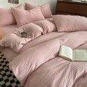 Summer waffle four piece washing cotton sheet quilt cover non cotton cotton bedding college dormitory 3 