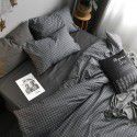 Nordic Style Simple Gentleman Men's Grey Duvet Cover Bedding Set of 4 Pieces Solid Color Sheet Grid Dormitory Set of 3 Pieces 