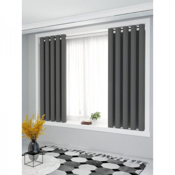 Blackout curtains, small windows in bedroom, short, no punching installation, telescopic rod, full blackout cloth, curtain, float window, thermal insulation 
