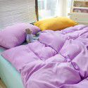 Mix and match ins washed cotton four piece set solid color American cotton dormitory three piece set fitted sheet, bed sheet and quilt cover wholesale distribution 