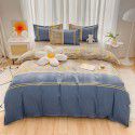 Wholesale all cotton thickened four piece set, all cotton brushed three piece set, student dormitory bed sheet and quilt cover, one for distribution 