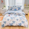 Wholesale all cotton thickened four piece set, all cotton brushed three piece set, student dormitory bed sheet and quilt cover, one for distribution 