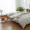 Wuji 4-Piece Bedding Product Washed Cotton Fine Sheet Set Solid Color Simple 4-Piece Fitted Sheet