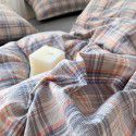 Cotton Yarn dyed Washed Cotton Four Piece Set Pure Cotton Printless Manufacturer Direct Sales Bedding, Quilt Cover, Japanese Style Good Fitted Sheet Wholesale 