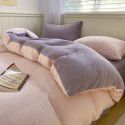 Solid color mixed with winter thickened milk velvet four piece set warm coral velvet bed sheet quilt cover fitted sheet wholesale 