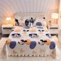 Cream wind milk velvet bed cover 3-piece set Korean lace bedspread cotton clip slip slip single bed cover coral velvet bed sheet winter 