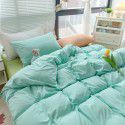 Mix and match ins washed cotton four piece set solid color American cotton dormitory three piece set fitted sheet, bed sheet and quilt cover wholesale distribution 