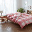 Wuji 4-Piece Bedding Product Washed Cotton Fine Sheet Set Solid Color Simple 4-Piece Fitted Sheet