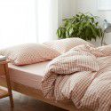 Wuji 4-Piece Bedding Product Washed Cotton Fine Sheet Set Solid Color Simple 4-Piece Fitted Sheet