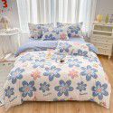 Wholesale all cotton thickened four piece set, all cotton brushed three piece set, student dormitory bed sheet and quilt cover, one for distribution 