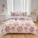 Wholesale all cotton thickened four piece set, all cotton brushed three piece set, student dormitory bed sheet and quilt cover, one for distribution 