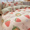 2022 spring new ins cartoon pure cotton bedding four piece cotton children's sheet quilt cover three piece set 