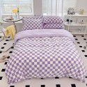 Milk velvet four piece set checkerboard thickened warm bed sheet Fitted sheet Bedding set One piece wholesale 