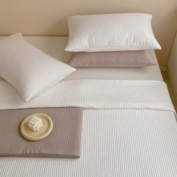 Little Red Book recommends South Korean ins style cotton bed cover three piece set of pure cotton single cover blanket quilted thin summer quilt 